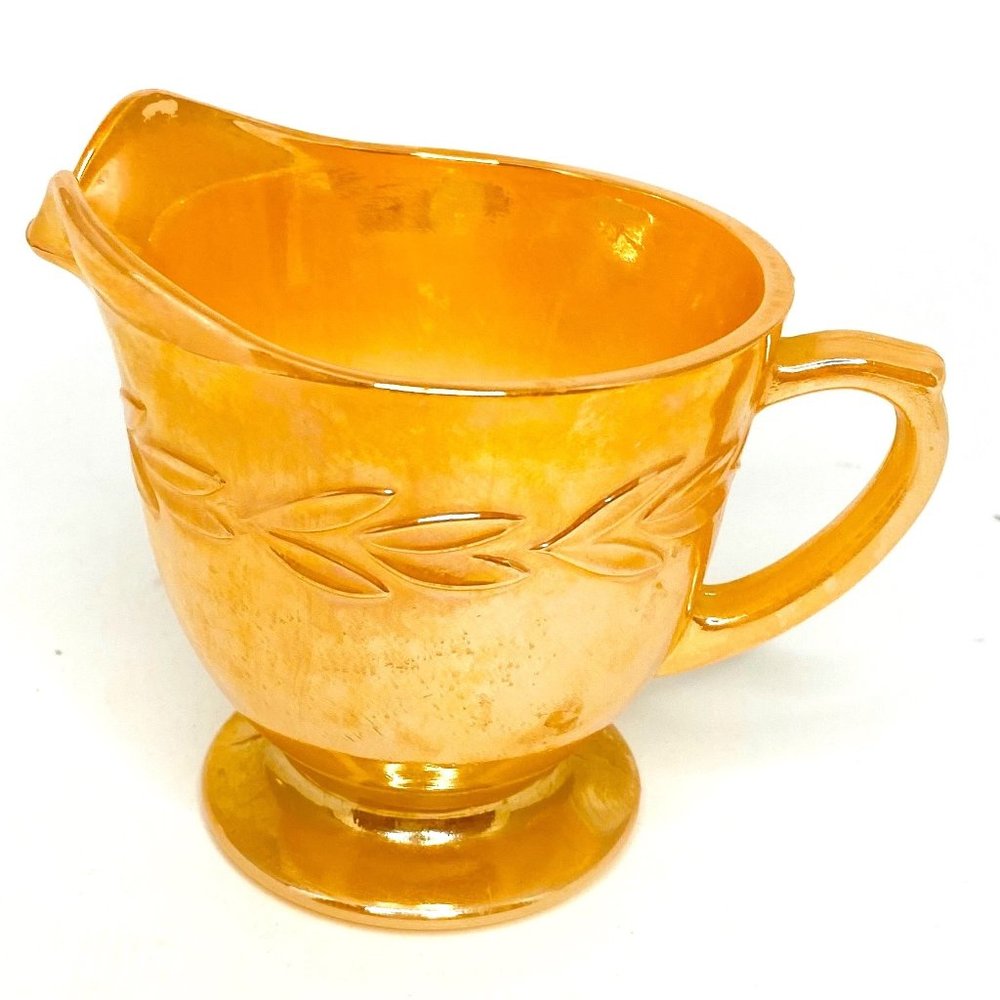 Anchor Hocking Fire King USA Laurel Peach Luster Creamer